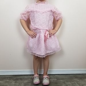 Vintage pink lace 5t dress. Gunne sax vibes